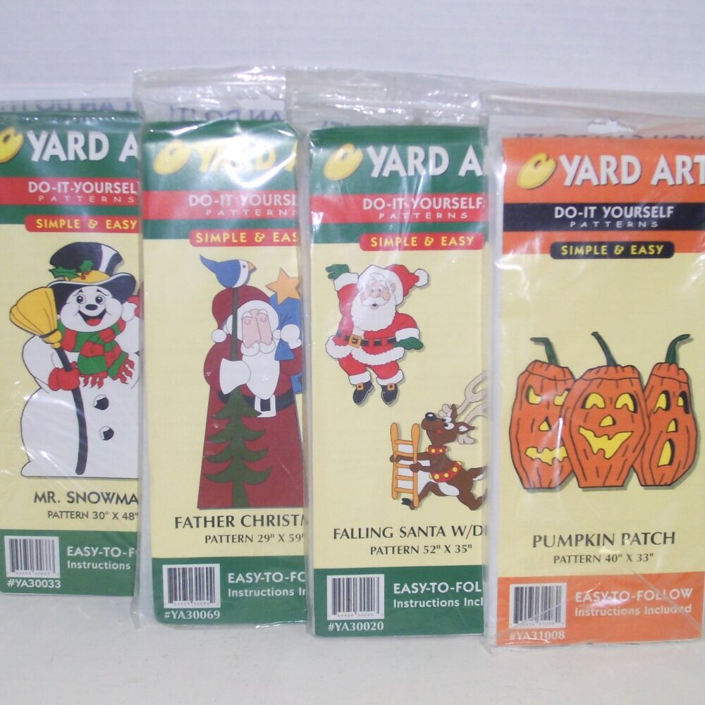 New Lot of 4 Yard Art Do It Yourself Large Wood Working Patterns